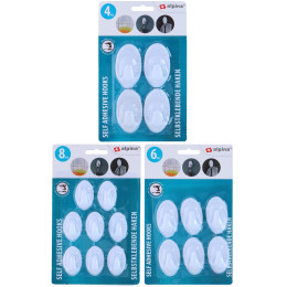 Αυτοκόλλητοι Γάντζοι Τοίχου 4/6/8Τμχ Λευκοί