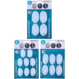 Αυτοκόλλητοι Γάντζοι Τοίχου 4/6/8Τμχ Λευκοί