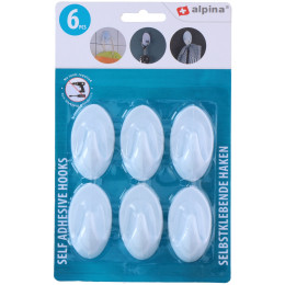 Αυτοκόλλητοι Γάντζοι Τοίχου 4/6/8Τμχ Λευκοί