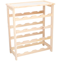 Ραφιέρα Μπουκαλιών Κρασιού 16 Θέσεων Ξύλινη 55x46x23cm