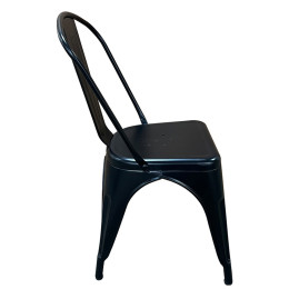 Καρέκλα ArteLibre Βιομηχανικού Τύπου Vintage TOLIKO Μαύρο Ματ Μέταλλο 44x49x84cm