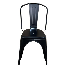 Καρέκλα ArteLibre Βιομηχανικού Τύπου Vintage TOLIKO Μαύρο Ματ Μέταλλο 44x49x84cm