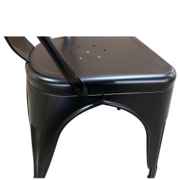 Καρέκλα ArteLibre Βιομηχανικού Τύπου Vintage TOLIKO Μαύρο Ματ Μέταλλο 44x49x84cm