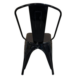 Καρέκλα ArteLibre Βιομηχανικού Τύπου Vintage TOLIKO Μαύρο Μέταλλο 44x49x84cm