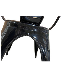 Καρέκλα ArteLibre Βιομηχανικού Τύπου Vintage TOLIKO Μαύρο Μέταλλο 44x49x84cm