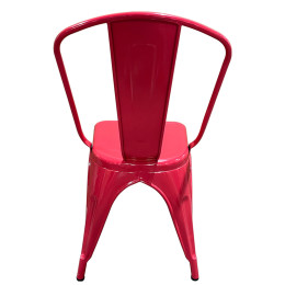 Καρέκλα ArteLibre Βιομηχανικού Τύπου Vintage TOLIKO Κόκκινο Μέταλλο 44x49x84cm