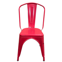 Καρέκλα ArteLibre Βιομηχανικού Τύπου Vintage TOLIKO Κόκκινο Μέταλλο 44x49x84cm