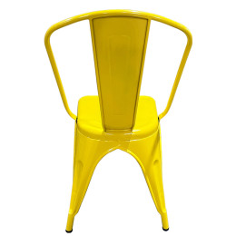 Καρέκλα ArteLibre Βιομηχανικού Τύπου Vintage TOLIKO Κίτρινο Μέταλλο 44x49x84cm