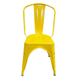 Καρέκλα ArteLibre Βιομηχανικού Τύπου Vintage TOLIKO Κίτρινο Μέταλλο 44x49x84cm