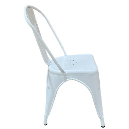 Καρέκλα ArteLibre Βιομηχανικού Τύπου Vintage TOLIKO Λευκό Μέταλλο 44x49x84cm