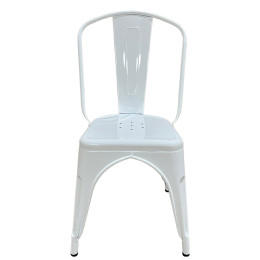 Καρέκλα ArteLibre Βιομηχανικού Τύπου Vintage TOLIKO Λευκό Μέταλλο 44x49x84cm