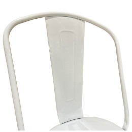 Καρέκλα ArteLibre Βιομηχανικού Τύπου Vintage TOLIKO Λευκό Μέταλλο 44x49x84cm