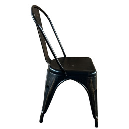 Καρέκλα ArteLibre Βιομηχανικού Τύπου Vintage TOLIKO Μαύρο Αντικέ Μέταλλο 44x49x84cm