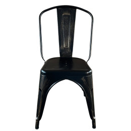 Καρέκλα ArteLibre Βιομηχανικού Τύπου Vintage TOLIKO Μαύρο Αντικέ Μέταλλο 44x49x84cm