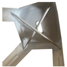 Σκαμπό ArteLibre Βιομηχανικού Τύπου Vintage VELINO Λευκό Μέταλλο 38x38x45cm