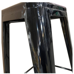 Σκαμπό Bar ArteLibre Βιομηχανικού Τύπου Vintage SILANO Μαύρο Μέταλλο 42x42x76cm