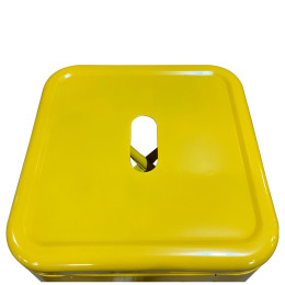 Σκαμπό Bar ArteLibre Βιομηχανικού Τύπου Vintage SILANO Κίτρινο Μέταλλο 42x42x76cm