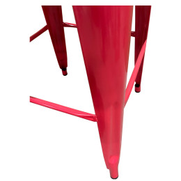 Σκαμπό Bar ArteLibre Βιομηχανικού Τύπου Vintage SILANO Κόκκινο Μέταλλο 42x42x76cm