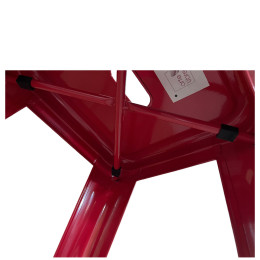 Σκαμπό Bar ArteLibre Βιομηχανικού Τύπου Vintage SILANO Κόκκινο Μέταλλο 42x42x76cm