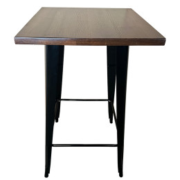 Τραπέζι Bar ArteLibre Βιομηχανικού Τύπου Vintage ARTEKTO Μαύρο/Καφέ Μέταλλο/Ξύλο 60x60x103cm