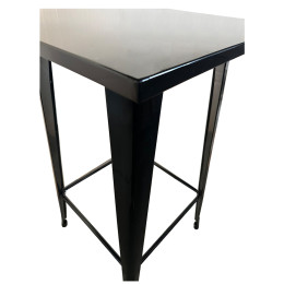 Τραπέζι Bar ArteLibre Βιομηχανικού Τύπου Vintage ARTEKTO Μαύρο Μέταλλο/Ξύλο 60x60x103cm