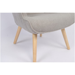 Πολυθρόνα ArteLibre MARION Γκρι Ύφασμα Μπουκλέ/Ξύλο 73x69x96cm