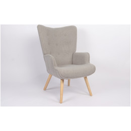 Πολυθρόνα ArteLibre MARION Γκρι Ύφασμα Μπουκλέ/Ξύλο 73x69x96cm