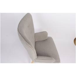 Πολυθρόνα ArteLibre MARION Γκρι Ύφασμα Μπουκλέ/Ξύλο 73x69x96cm