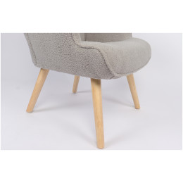 Πολυθρόνα ArteLibre MARION Γκρι Ύφασμα Μπουκλέ/Ξύλο 73x69x96cm
