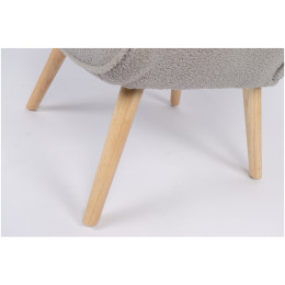 Πολυθρόνα ArteLibre MARION Γκρι Ύφασμα Μπουκλέ/Ξύλο 73x69x96cm