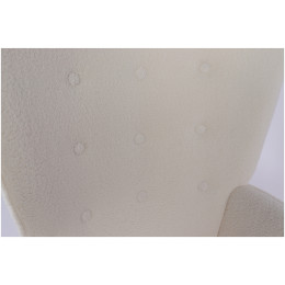 Πολυθρόνα ArteLibre MARION Λευκό Ύφασμα Μπουκλέ/Ξύλο 73x69x96cm