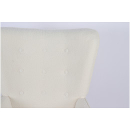 Πολυθρόνα ArteLibre MARION Λευκό Ύφασμα Μπουκλέ/Ξύλο 73x69x96cm