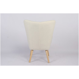 Πολυθρόνα ArteLibre MARION Λευκό Ύφασμα Μπουκλέ/Ξύλο 73x69x96cm