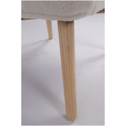 Πολυθρόνα ArteLibre MARION Λευκό Ύφασμα Μπουκλέ/Ξύλο 73x69x96cm