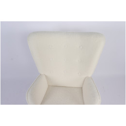 Πολυθρόνα ArteLibre MARION Λευκό Ύφασμα Μπουκλέ/Ξύλο 73x69x96cm