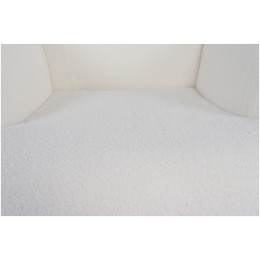 Πολυθρόνα ArteLibre MARION Λευκό Ύφασμα Μπουκλέ/Ξύλο 73x69x96cm