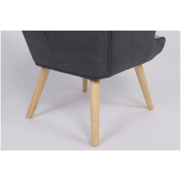 Πολυθρόνα ArteLibre BRIAR Κίτρινο/Μπλε Patchwork Ύφασμα/Ξύλο 73x69x96cm