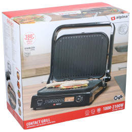Γκριλ Επαφής 230V 2100W Ανοξείδωτο ALPINA