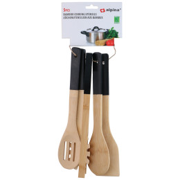 Σετ Μαγειρικών Σκευών Μπαμπού 5Τμχ Σε 4 Χρώματα ALPINA