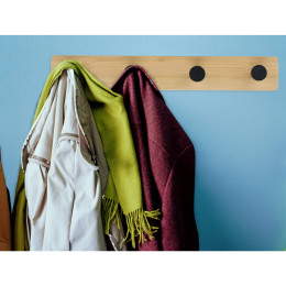 Κρεμάστρα Τοίχου 4 Θέσεων Αυτοκόλλητη Μπαμπού Σε 2 Χρώματα