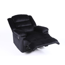 Πολυθρόνα Ανακλινόμενη ArteLibre CARINAE Μαύρο Βελούδο 93x90x100cm