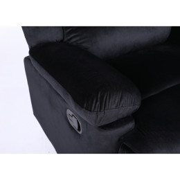 Πολυθρόνα Ανακλινόμενη ArteLibre CARINAE Μαύρο Βελούδο 93x90x100cm