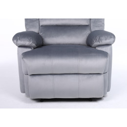 Πολυθρόνα Ανακλινόμενη ArteLibre CARINAE Γκρι Βελούδο 93x90x100cm