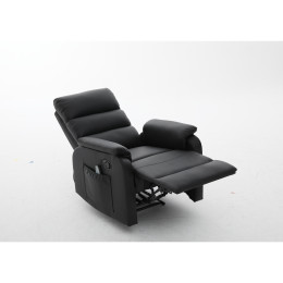 Πολυθρόνα Ανακλινόμενη ArteLibre RIGIL Με Λειτουργία Μασάζ Μαύρο PU 75x87x102cm