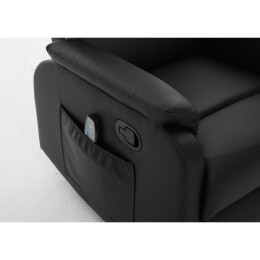 Πολυθρόνα Ανακλινόμενη ArteLibre RIGIL Με Λειτουργία Μασάζ Μαύρο PU 75x87x102cm
