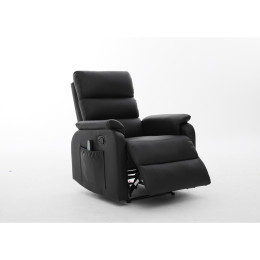 Πολυθρόνα Ανακλινόμενη ArteLibre RIGIL Με Λειτουργία Μασάζ Μαύρο PU 75x87x102cm