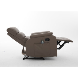 Πολυθρόνα Ανακλινόμενη ArteLibre RIGIL Με Λειτουργία Μασάζ Καφέ PU 75x87x102cm