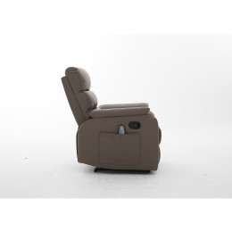 Πολυθρόνα Ανακλινόμενη ArteLibre RIGIL Με Λειτουργία Μασάζ Καφέ PU 75x87x102cm