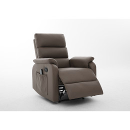 Πολυθρόνα Ανακλινόμενη ArteLibre RIGIL Με Λειτουργία Μασάζ Καφέ PU 75x87x102cm