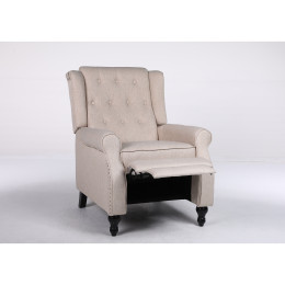 Πολυθρόνα Ανακλινόμενη ArteLibre ALNAIR Μπεζ Ύφασμα 78x85x104cm